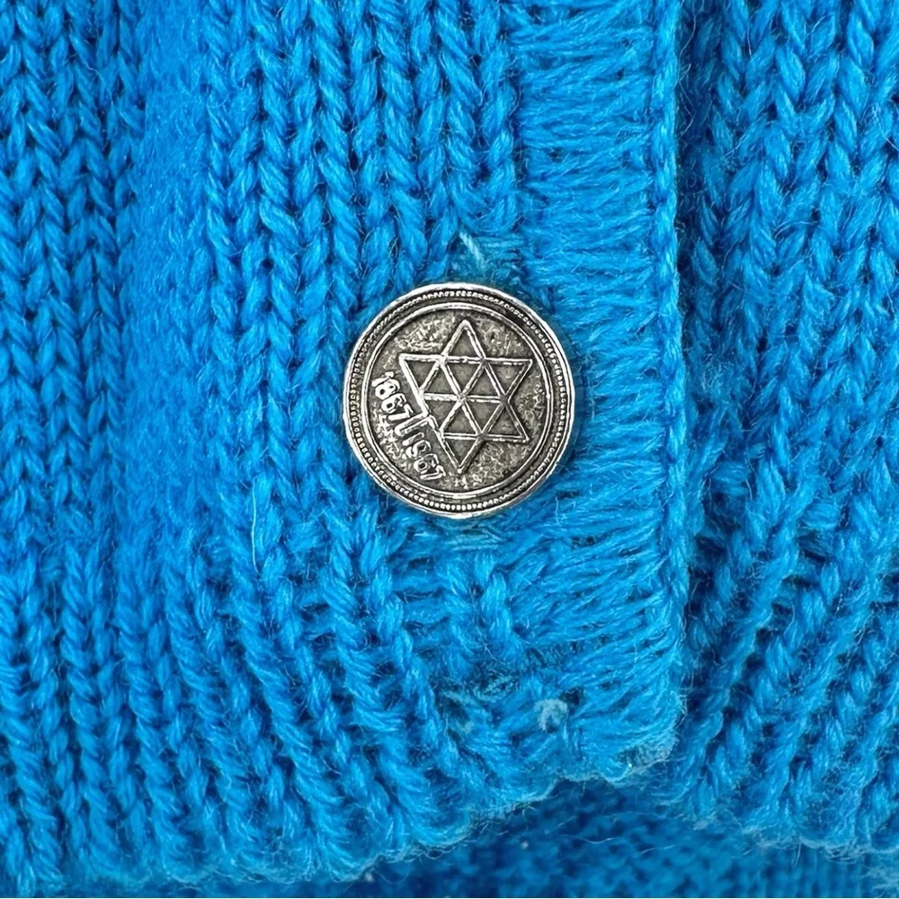 Vintage Made in Canada Lady Anne Blue & White Wool Cardigan Sweater - Picture 5 of 8